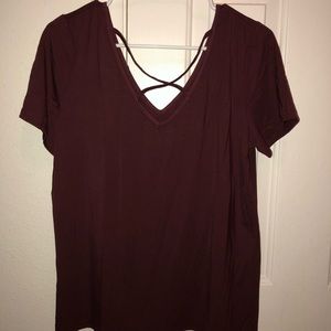 Maroon cross cross shirt